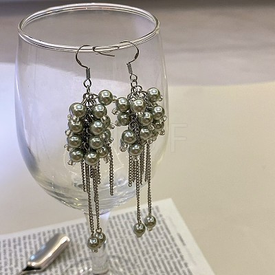 Alloy & Imitation Pearl Dangle Earrings WG71AF7-01-1