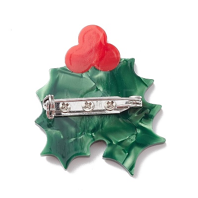 Green Cellulose Acetate(Resin) Christmas Brooch Pin JEWB-K009-01B-1