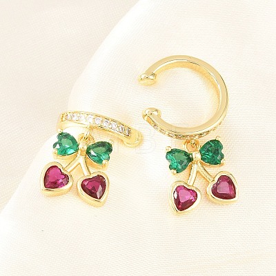 Brass Micro Pave Cubic Zirconia Cuff Earrings EJEW-Z164-08G-01-1