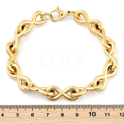 304 Stainless Steel Infinity Link Chain Bracelets for Women Men BJEW-F488-53B-G-1