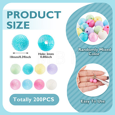200Pcs Opaque ABS Plastic Beads MACR-TA0002-85-1