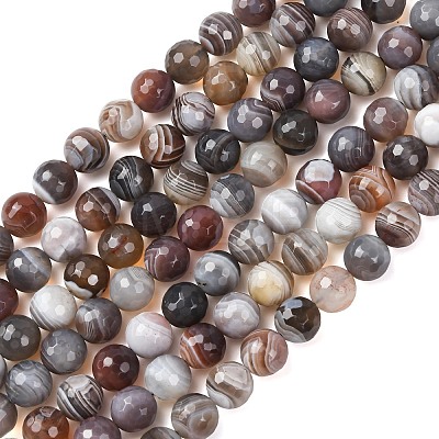 Natural Botswana Agate Beads Strands G-G453-B01-8mm-1