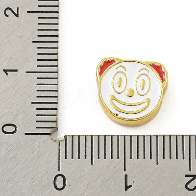 Rack Plating Brass Enamel Beads KK-U029-22G-03-1