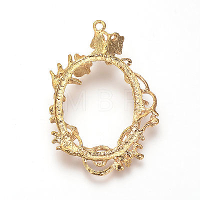 Alloy Open Back Bezel Big Pendants PALLOY-R098-56G-1