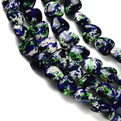 Spray Printed Synthetic Turquoise Beads Strands TURQ-P002-01A-01-1