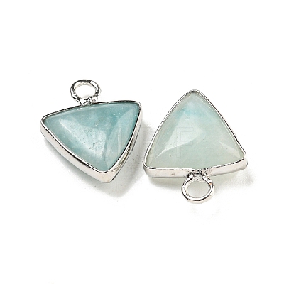 Natural Flower Amazonite Triangle Charms G-K338-24P-1