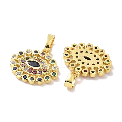 Real 18K Gold Plated Brass Micro Pave Cubic Zirconia Pendants KK-L209-038G-01-1