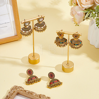 3 Pairs 3 Colors Bell Alloy Chandelier Earrings EJEW-AN0004-95-1