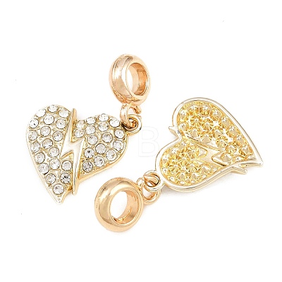 Alloy Crystal Rhinestone European Dangle Charms AL-CBAC2D3-11G-1