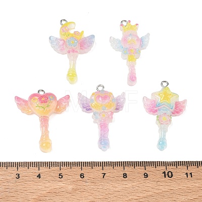 Transparent Resin with Alloy Pendants RE-CBA14F0-03-1