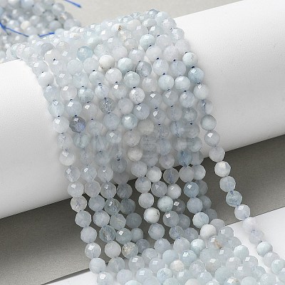 Natural Aquamarine Beads Strands G-E411-19E-4mm-01-1