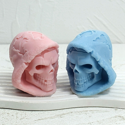 Halloween Skull DIY Food Grade Silicone Statue Candle Molds PW-WG77644-01-1
