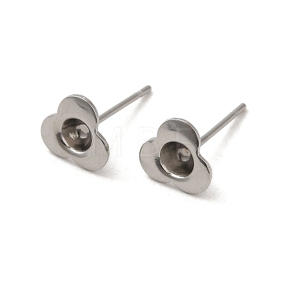 Flower 201 Stainless Steel Stud Earring Findings STAS-Q315-04P-1
