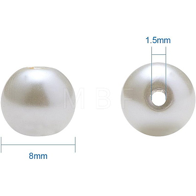 Eco-Friendly Dyed Glass Pearl Round Beads HY-BC0001-8mm-RB011-1