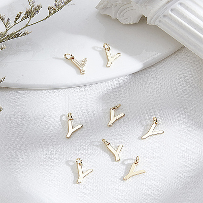 8Pcs Brass Charms KK-LP0001-85Y-1