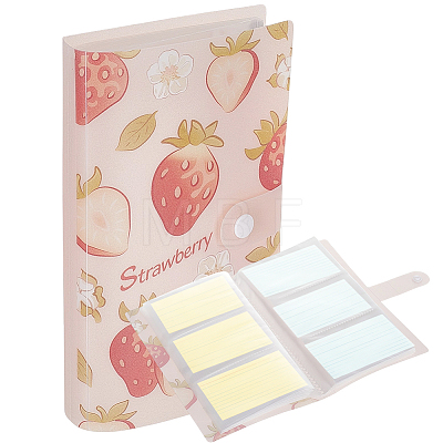 3 Inch 240-Pocket Strawberry Plastic Photocard Storage Albums with Press Stud AJEW-WH0752-817B-1