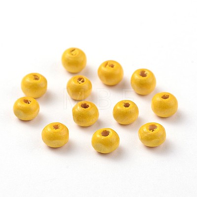 Dyed Natural Wood Beads WOOD-Q006-6mm-03-LF-1