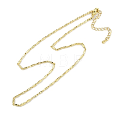 Rack Plating Brass Oval Link Chain Necklaces for Women NJEW-K382-16A-G-1