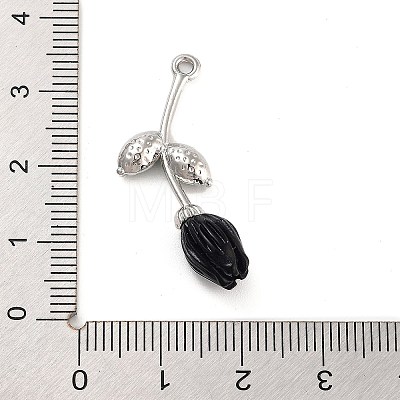 Alloy Resin Flower Pendants PALLOY-U003-06P-04-1