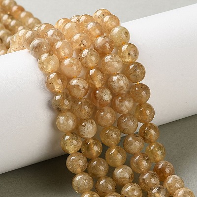 Natural Yellow Garnet Beads Strands G-Z129-C01-7mm-01-1
