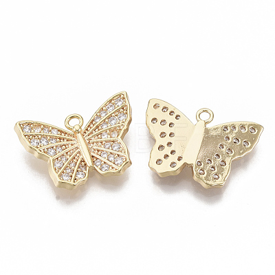 Brass Micro Pave Cubic Zirconia Charms KK-S354-142-NF-1