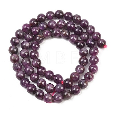 Natural Gemstone Ruby Round Beads Strands G-O017-6mm-06-1