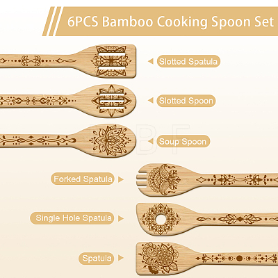 6Pcs Bamboo Spoons & Knifes & Forks AJEW-WH0411-016-1