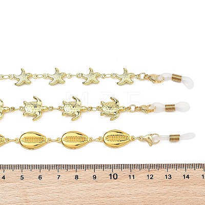Ocean Series Shell & Starfish & Turtles 304 Stainless Steel Eyeglass Chains AJEW-EH00409-1