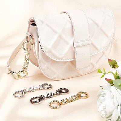 6Pcs 3 Colors Zinc Alloy Bag Extender Cable Chains FIND-FH0003-59-1