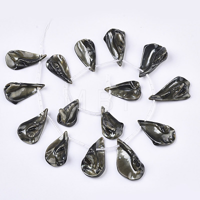 Spray Painted Natural Freshwater Shell Beads Strands SHEL-S276-69-1