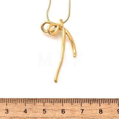 304 Stainless Steel Bowknot Pendant Snake Chain Necklaces for Women NJEW-U031-13G-1