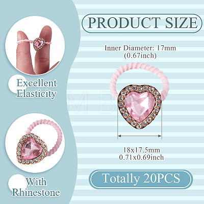 20Pcs Polyester & Rhinestone Girls Hair Accessories OHAR-TA0001-17-1