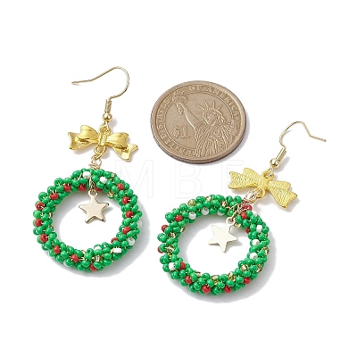 Handmade Seed Beads Dangle Earrings EJEW-MZ00140-1
