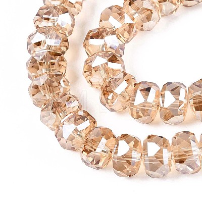 Electroplate Transparent Glass Beads Strands EGLA-N022-04A-D16-1