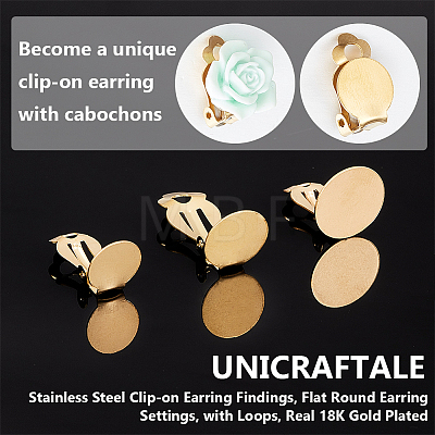 Unicraftale 30Pcs 3 Styles 304 Stainless Steel Clip-on Earring Findings FIND-UN0003-60-1