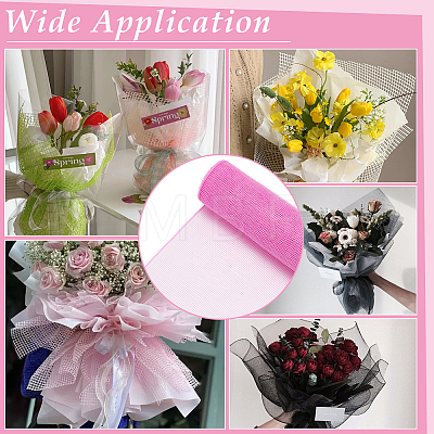 Plastic Grid Mesh Flower Bouquets Wrapping Paper DIY-WH0308-539C-1