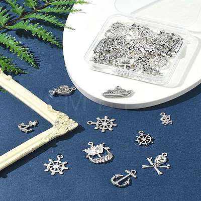 10 Styles Pirate Theme Tibetan Style Alloy Pendants FIND-SC0012-73-1
