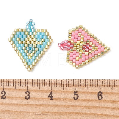 3Pcs 3 Colors MIYUKI Glass Seed Pendants PALLOY-MZ01333-1