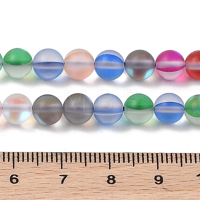 Electroplated Synthetic Moonstone Beads Strands G-C131-B01-01-1