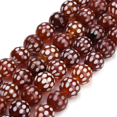 Tibetan Style dZi Beads Strands GG-NH0001-A01-8MM-1