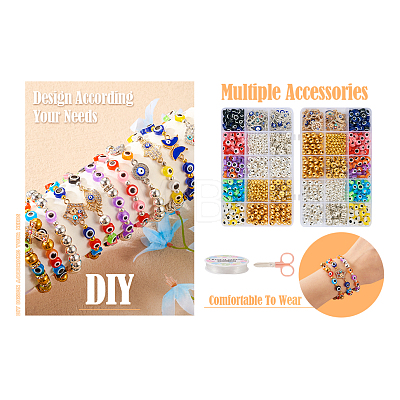 DIY Evil Eye Bracelet Making Kit DIY-TA0004-41-1