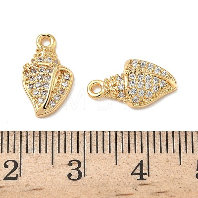 Ocean Brass Micro Pave Clear Cubic Zirconia Charms KK-B160-42G-04-1