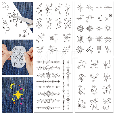 4 Sheets 11.6x8.2 Inch Stick and Stitch Embroidery Patterns DIY-WH0455-125-1