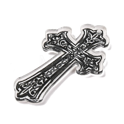 Opaque Acrylic Cross Theme Pendants OACR-I010-04A-1