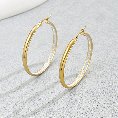 Vintage Stainless Steel Hoop Earrings X-ZA9910-1