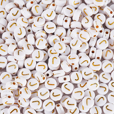 500Pcs Plating Acrylic Beads PACR-TADJ0001-01J-1
