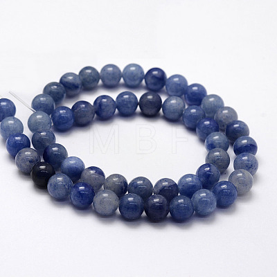 Dyed & Heated Natural Blue Aventurine Beads Strands X-G-F380-10mm-1