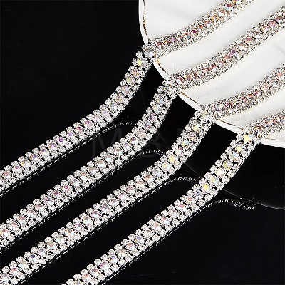 BENECREAT 2 Yards 2 Colors Resin Rhinestone Cup Chains FIND-BC0002-05-1