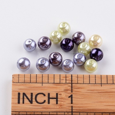 Glass Pearl Bead Sets HY-JP0001-02-H-1
