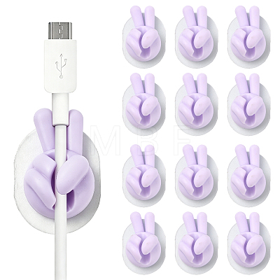 Yeah Gesture Thumb Shape Plastic Cable Organizer Clips PL-FZCA1FC-01E-1